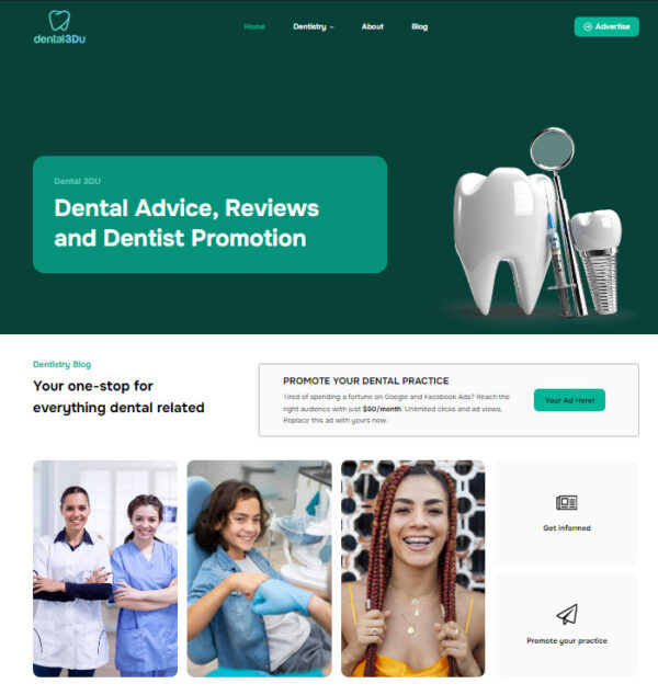 dental website advertising